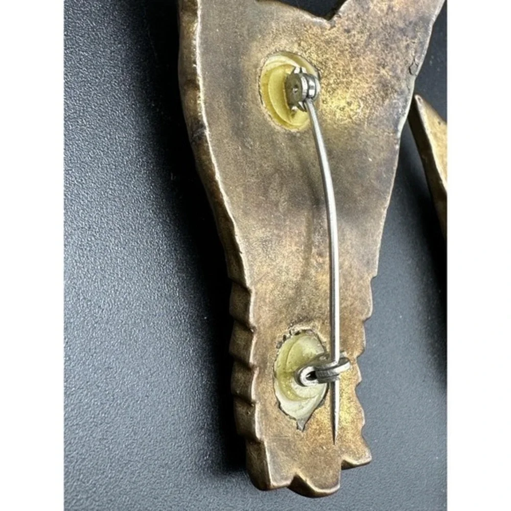 Vintage Fenrir Viking‎ Nordic Medieval Style Carved Wolf Brooch Pins